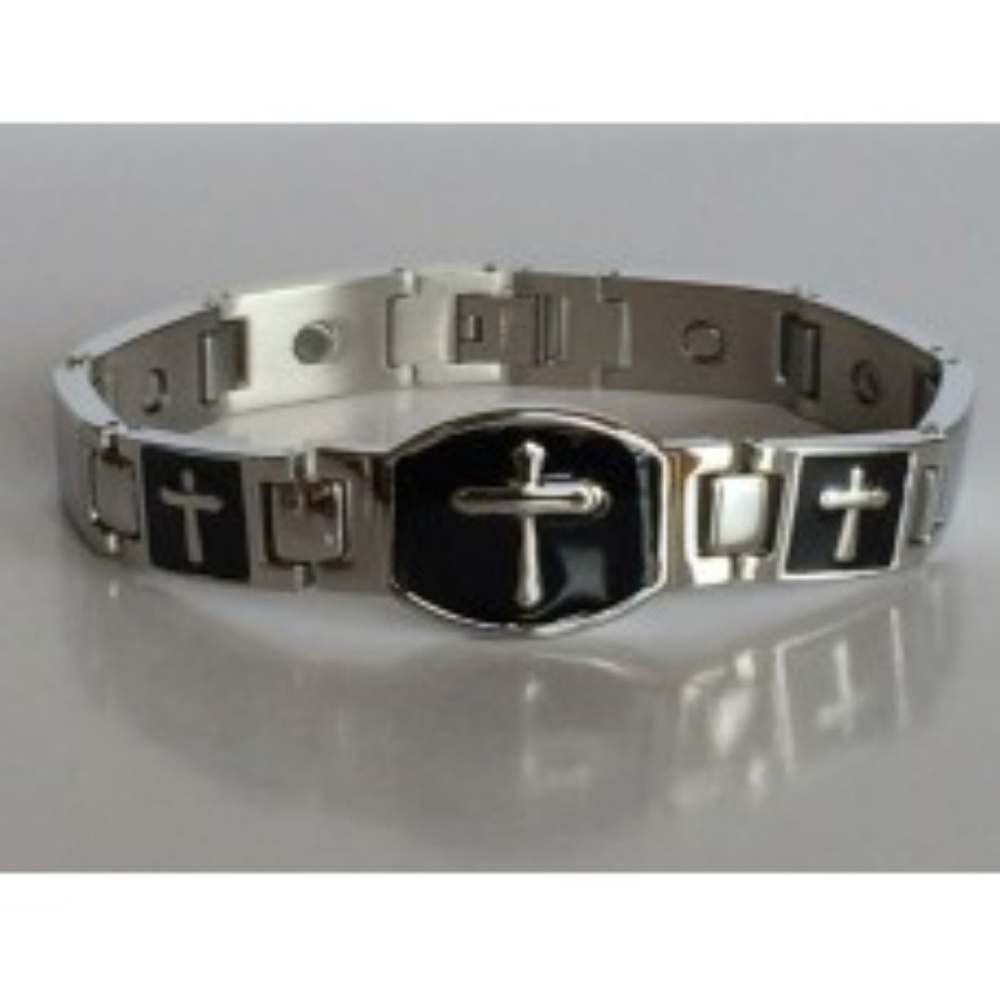 Stainless steel magnetic cross bracelet